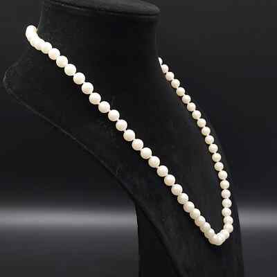 Monet 24 Inch Faux Pearl Necklace Cream Off White Vintage Costume
