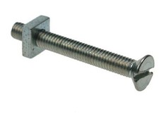 Gutter Bolt Countersunk Slotted with Square Nuts Zinc M6 x 20mm-60mm 100/200