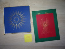 2 schöne Fadengrafik-Karten Unikate Handarbeit (2024)