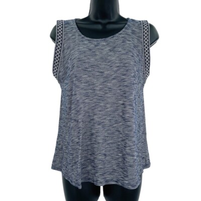W5 Anthropologie embroidered sleeveless top aztec knit women's size S