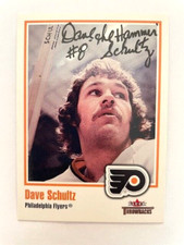 Philadelphia Flyers Dave The Hammer Schultz  Autographed NHL Fleer Legacy Card