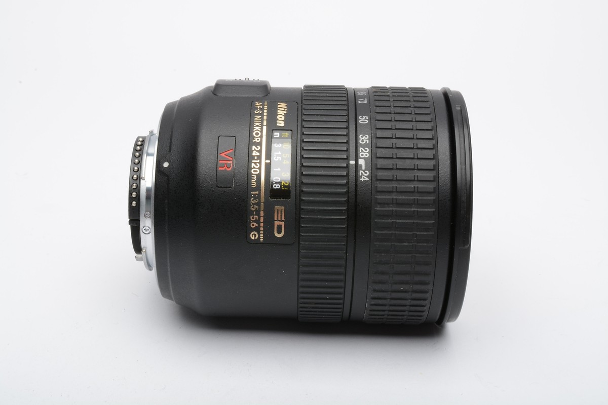 Nikon AF-S 24-120mm f3.5-5.6G ED VR zoom lens, caps, clean and
