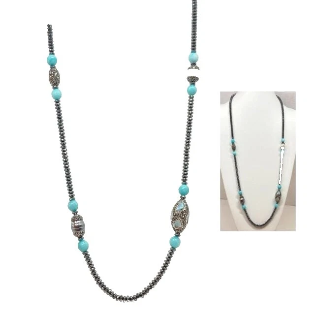 Moda blanco turquesa turquesa Collares y Colgantes