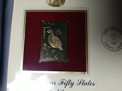 Set of 50 Golden Replicas Of U.S. Wildlife First Day Stamps Binder 1995 - 6 1987 - Picture 12 of 15