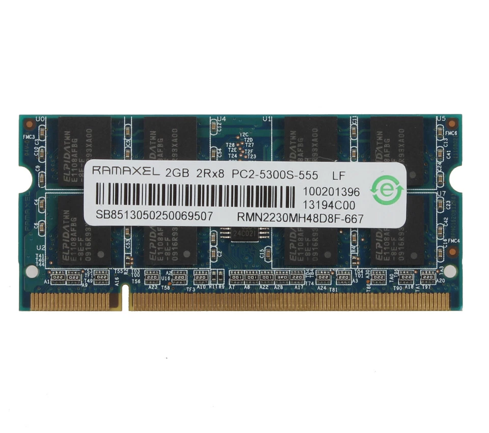 Ramaxel 2X 2GB 2RX8 PC2-5300S DDR2 667Mhz CL5 Non-Ecc Memory RAM SODIMM Laptop - Image 2 of 4