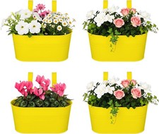 30cm Fence Railing Planters W/ Detachable Hooks Balcony & Garden Flowerpots