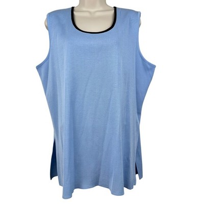 Misook Signature Knit Tank Top Shell Light Blue 1X Luxury Staple Mature Career