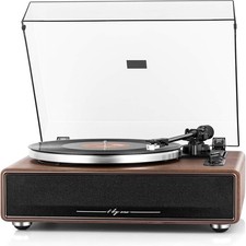 1 BY ONE High Fidelity Belt Drive Bluetooth Turntable with Built-in Speakers