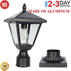 Solar Post Lights, 6000K Dusk to Dawn Solar Lamp Post Light with Pier Mount Base