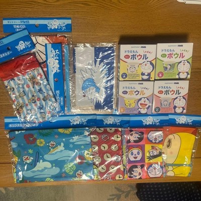 Doraemon 11pc Set Japanese NonSale Item Mini Bowl Towel Bag Vinyl Case PET