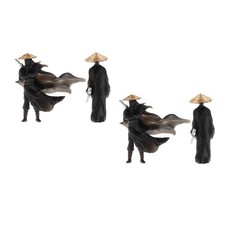  2 Pack Chinesische Kriegerstatue Micro Landschaft Deko Miniaturstatuen Figur