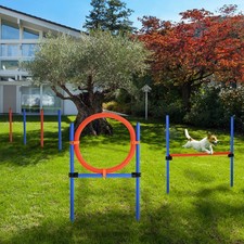 Pawhut Hunde Agility Slalom Übung Hundesport Training Reifen Hürde Set 2 Modelle