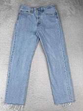 Levi's Jeans Womens 27x28 Blue Big E Wedgie Straight Light High Rise Button Fly