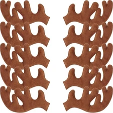 Villcase 30pcs Plush Deer Antlers for Crafts DIY Christmas Headbands, Brown Colo
