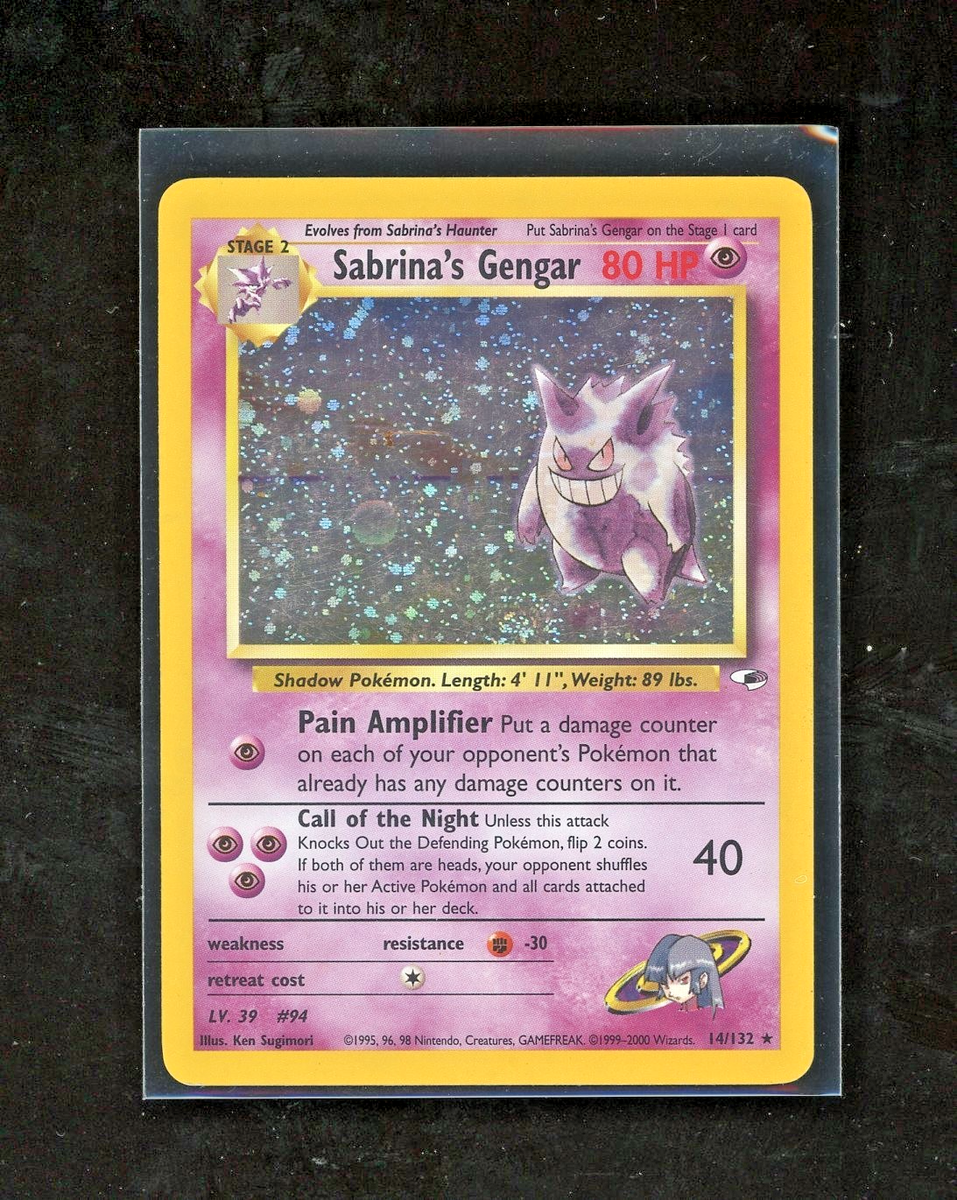 SWIRL 2000 Pokemon Gym Heroes Sabrina's Gengar 14/132 Holo Foil