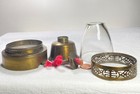 ANTIQUE CHINESE BRASS OPIUM LAMP & TRAY SET TOOL MAKER  廣盛 — photo 1