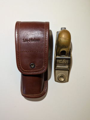 Lie-Nielsen 102 Low Angle Block Plane -USA Made With Made In France Leather Case