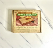 Vintage Vermillion Gourmet Cheese Slice made of solid American Oak