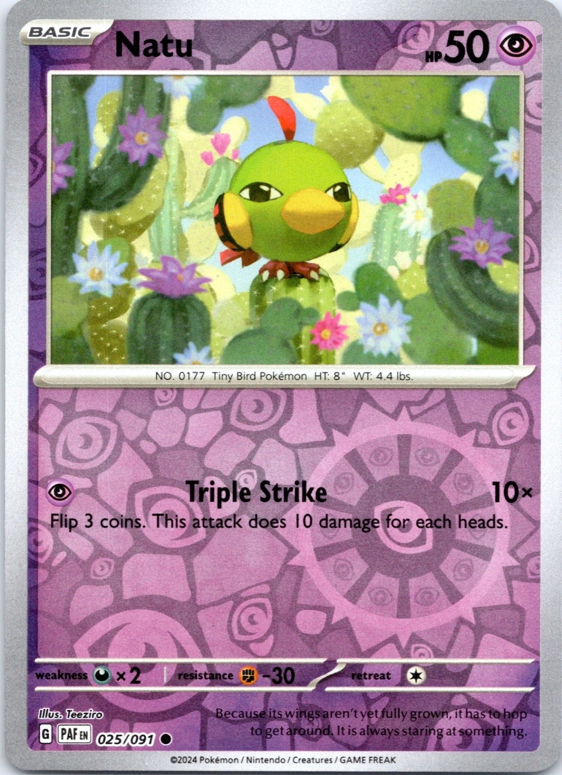 Natu - Common SV: Paldean Fates 025/091 NM