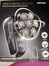 Men's facial shaver Detachable Electric, Dark Gray USB charge 7 heads whole body