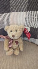 Russ TRUE HEART Teddy Bear W/ Gingham Ribbon Bowtie 5 Stuffed Animal