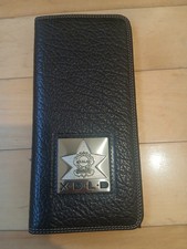 Portafoglio da viaggio vintage (anni 90) XDLD da uomo in pelle ciottolata oversize marrone scuro