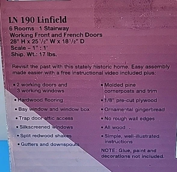 Mansiones Linfield Dura-Craft vintage en casa de muñecas miniatura - completas Foto 3 de 4