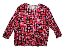 CHEROKEE snap front SZ XL womens hearts/ribbons long sleeve cotton scrub jacket