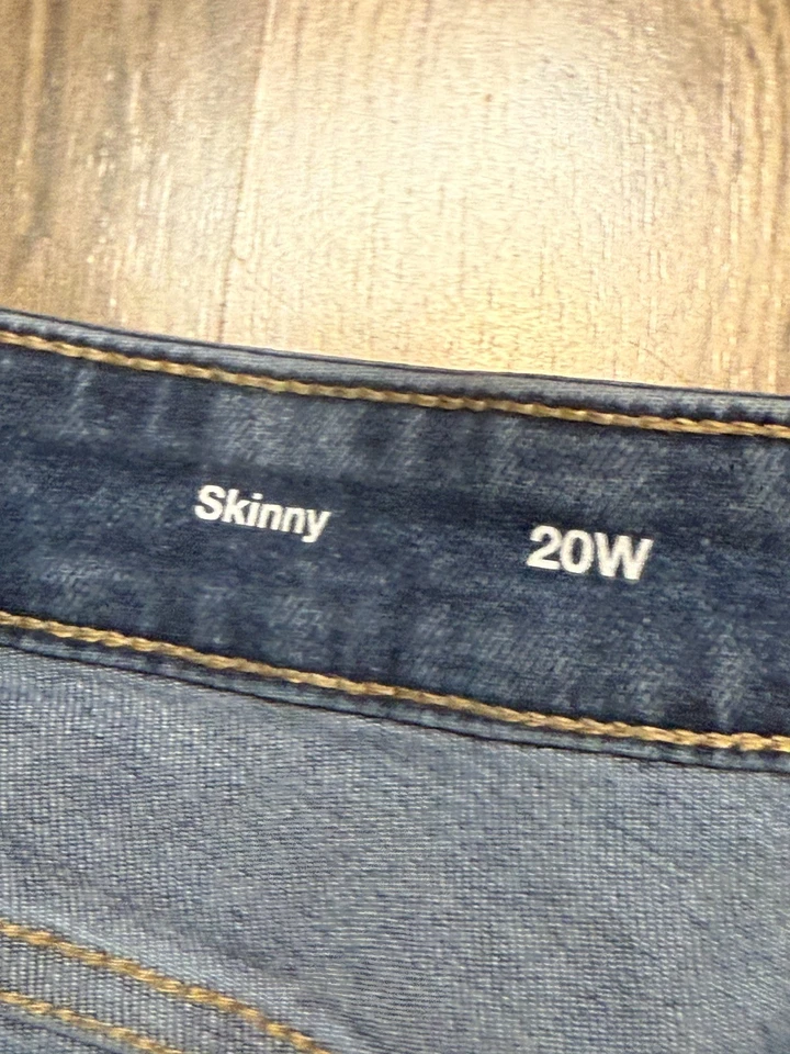 Jeans Sonoma, Feminino Tamanho 20W, Azul, Jeans, Pernas Skinny, Cintura Alta - Imagem 4 de 4