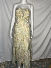ASTR the Label Ondina Maxi Dress Flowy Floral Tiered Fairy Boho Cut Outs Yellow