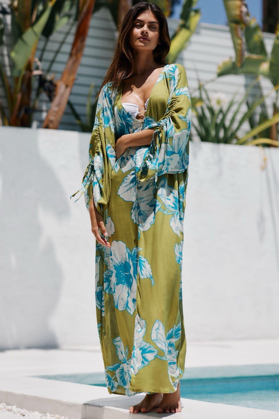 Anthropology Long Floral Kimono