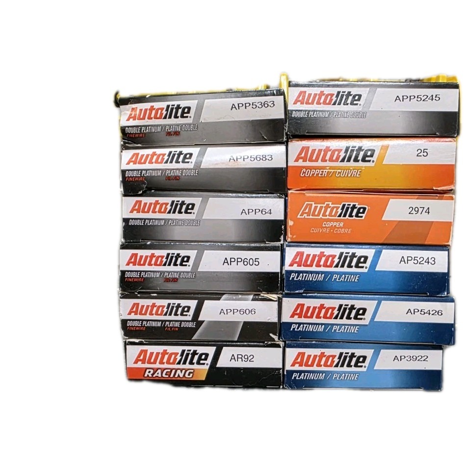 Lot of 48 New Autolite Spark Plugs Assorted