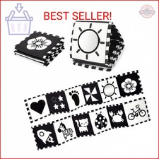 URMYWO Black and White Tummy Time High Contrast Newborn Toys 0-3 Months, Soft Ba