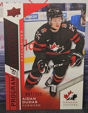 2020 Upper Deck Team Canada Aidan Dudas 🇨🇦🇨🇦 Electric Red Exclusive #/165