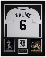 Al Kaline Autographed and Framed White Tigers Jersey Auto JSA COA 