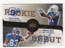Reggie Wayne & Sinorice Moss 2006 UD Rookie Debut Dual Autograph Card Auto