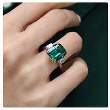 Natural Emerald Ring 925 Sterling Siver Ring Handmade Ring Wedding Ring