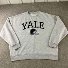 Yale University Primark Pullover Herren Medium Grau Spruch Logo Oversized