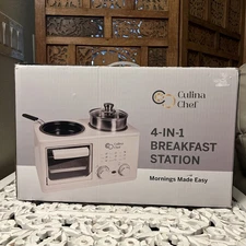 Breakfast Station Kitchen Hub 4 in 1 Grill Toaster Soup by Culina Chef NEW Box