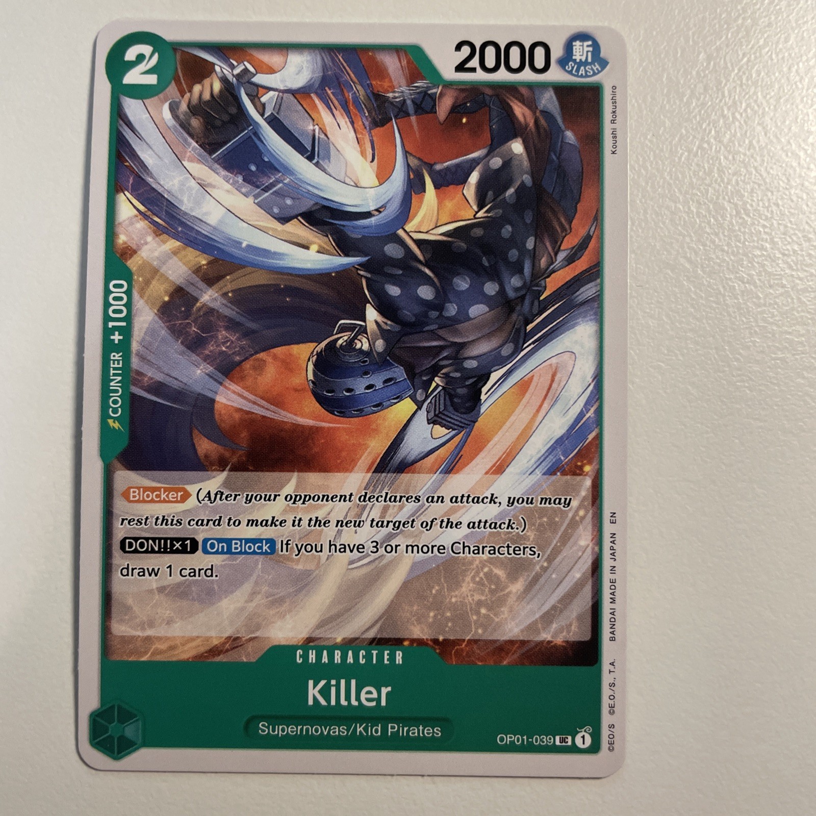 Killer OP01-039 - Romance Dawn - Regular - One Piece TCG CCG - NM