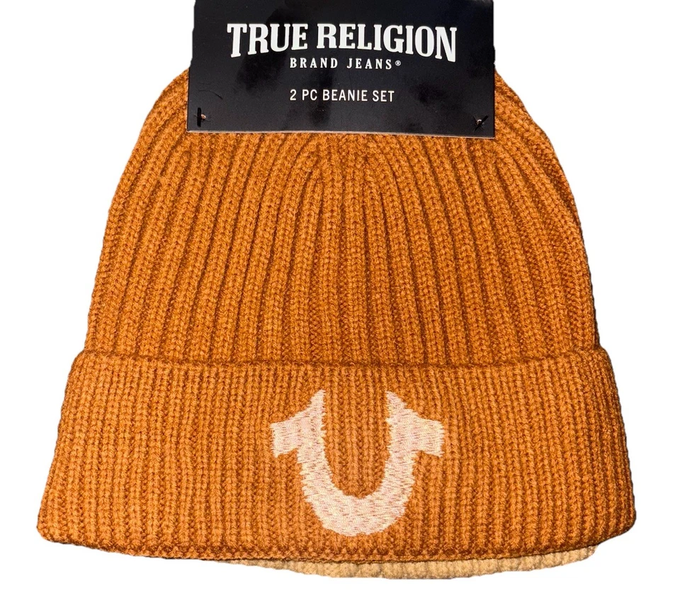 Juego de dos sombreros gorro True Religion para mujer talla única para todo estilo tejido con puños Foto 2 de 2