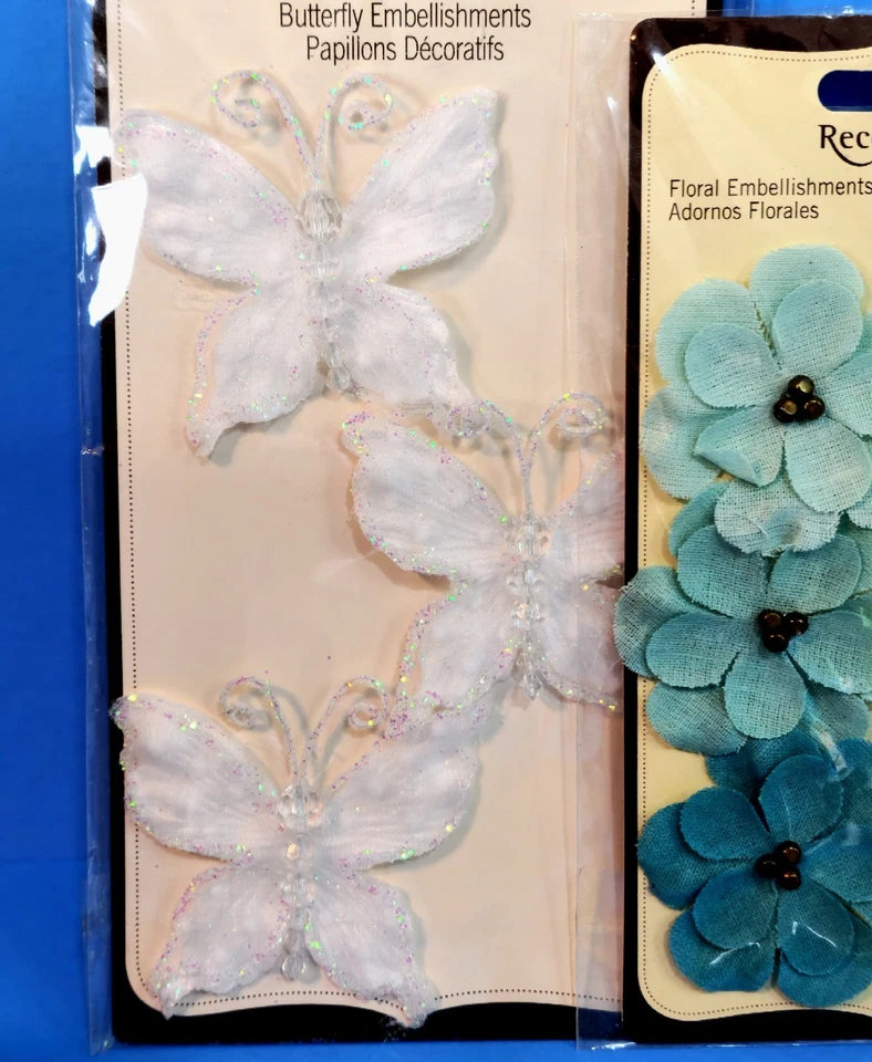 NEW RETIRED RECOLLECTIONS RARE BUTTERFLIES FLOWERS SCRAPBOOK EMBELLISHMENTS #4d - Image 4 of 4