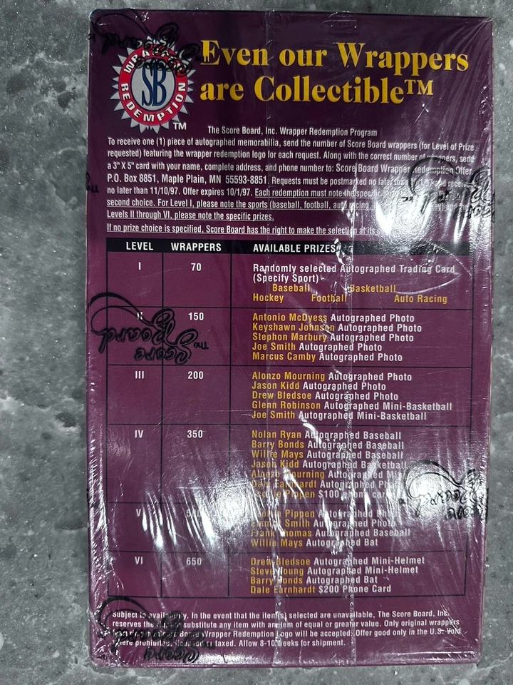 1996 Score Board All Sport PPF Trading Card Booster Box Coby Rookie Card? - Image 2 of 2