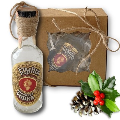 Izmira Imported Vodka Artisan Vintage Miniature Glass Bottle Unique Ornament