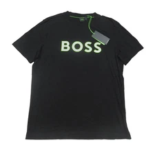 Boss Hugo Boss Men's Black Logo Graphic Tee Crew-Neck Short Sleeve T-Shirt