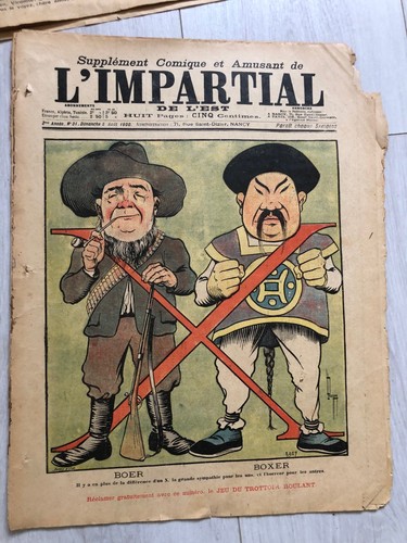L'IMPARTIAL DE L'EST Lot de 11 exemplaires de 1900 dont Caricature CHINE CHINA - Picture 1 of 10