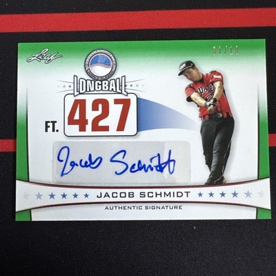 Jacob Schmidt 2013 Leaf Power Showcase Longball Autographs Green #JS2 auto 1/10