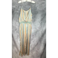 Grade & Gather Jumpsuit Women M Stripes Strappy Festival Boho Hippie Wide Leg