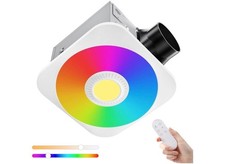 Bathroom Exhaust Fan RGB LED Light 160CFM 36W 1.0 Sone 1500lm K15 White