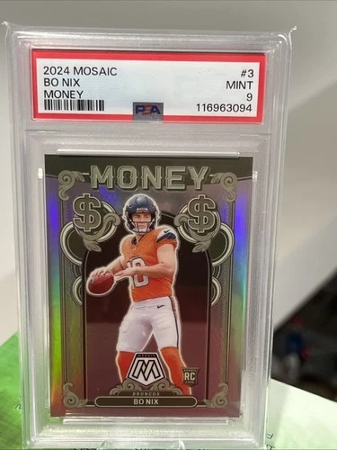 2024 Panini Mosaic Money Bo Nix CASE HIT SSP#3 (RC) PSA 9 MINT